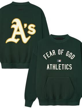 Fear of God Dark Green Oakland A's Crewneck Sweatshirt